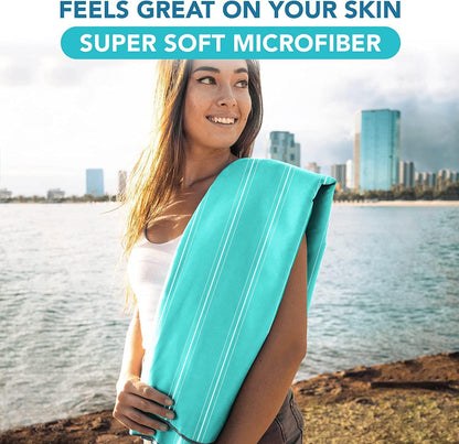Youphoria Microfiber Travel Towel Fast Drying Lightweight - Quick Dry Towel for Camping, Beach, Backpacking, Hiking & Sport