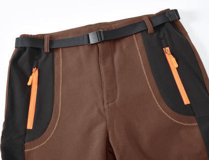 TBMPOY Men's Snow Ski Hiking Pants Waterproof Winter Fleece Lined Pants Camping Skiing Ice Fishing Pants with Belt