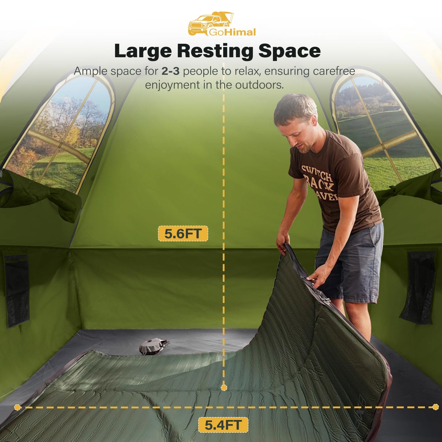 Pickup Truck Tent, Waterproof PU2000mm Double Layer for 6.5 FT Truck Bed, Portable Truck Bed Tent for Camping, Blue