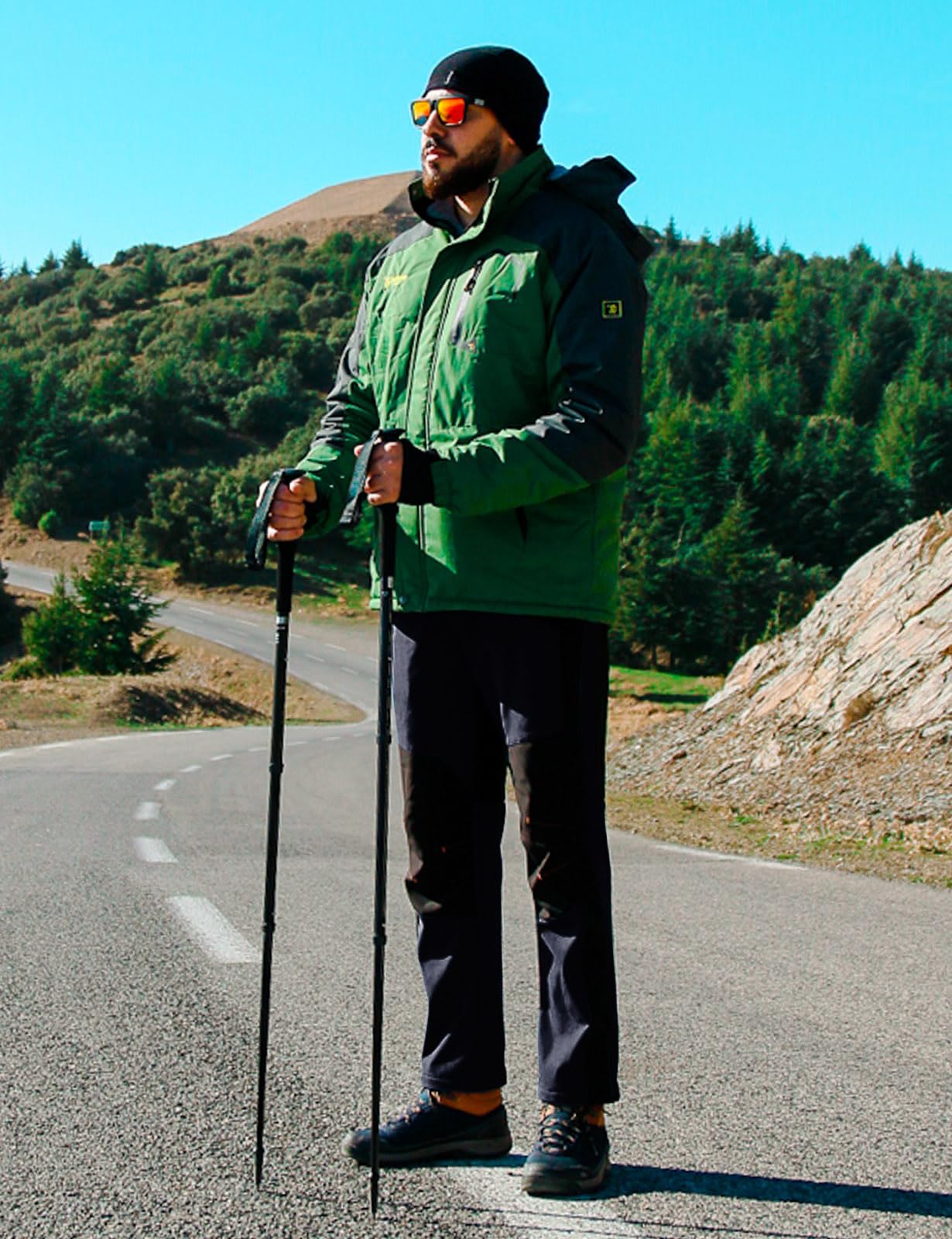 TBMPOY Men's Snow Ski Hiking Pants Waterproof Winter Fleece Lined Pants Camping Skiing Ice Fishing Pants with Belt