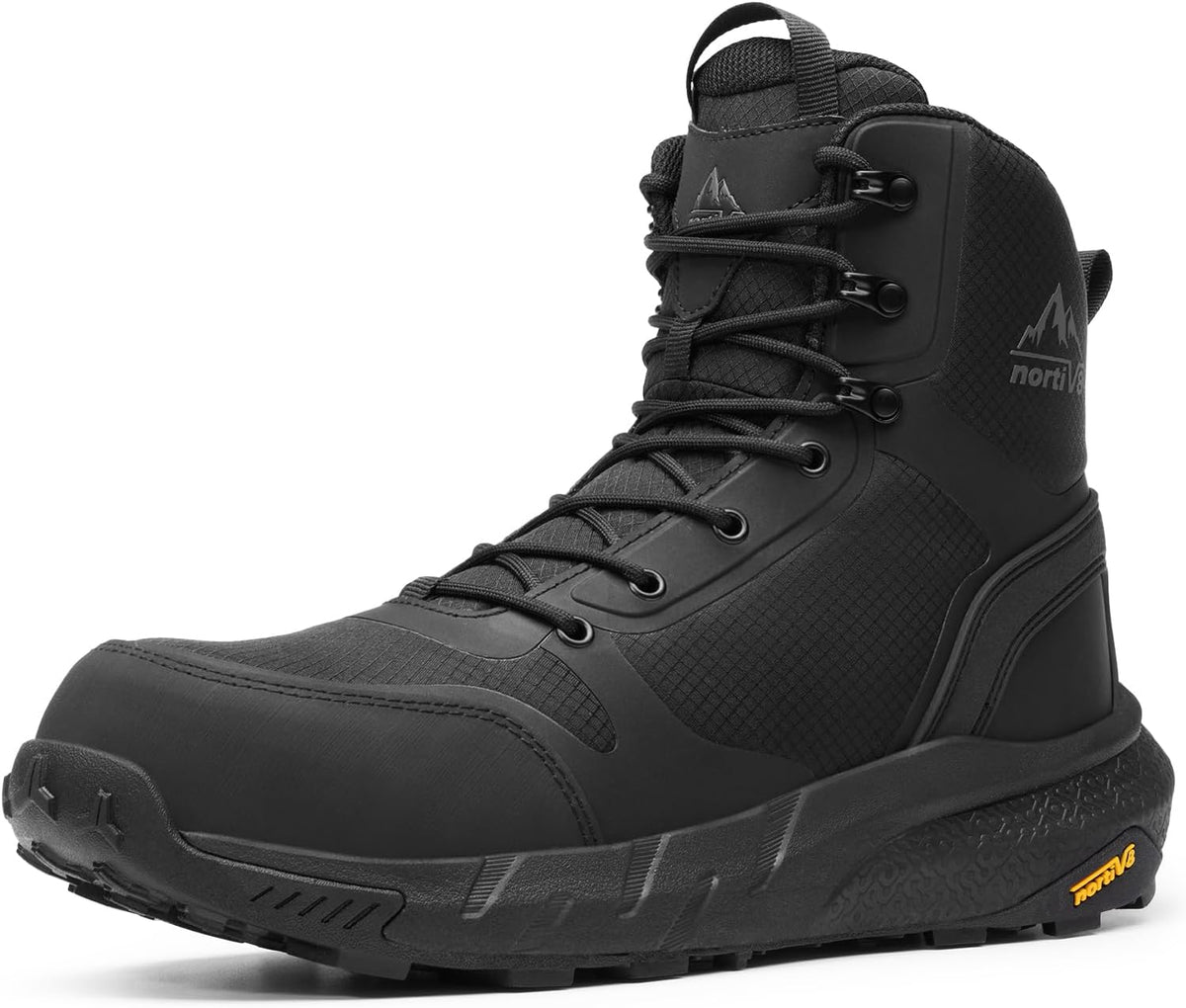 NORTIV 8 Men's Composite Toe Work Boots Lightweight | ASTM F2412-24 & ASTM F2913-24 Safety Boots with Side Zipper for Construction & Warehouse, Metrostrike-Nano