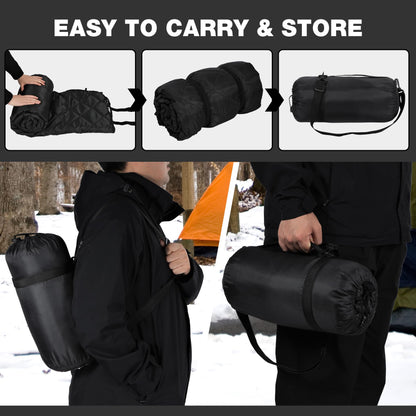 REDCAMP Large Camping Blanket with Sherpa Lining, Cold Weather Warm Outdoor Blanket Windproof for Camping Stadium, Machine Washable 59"x 79"