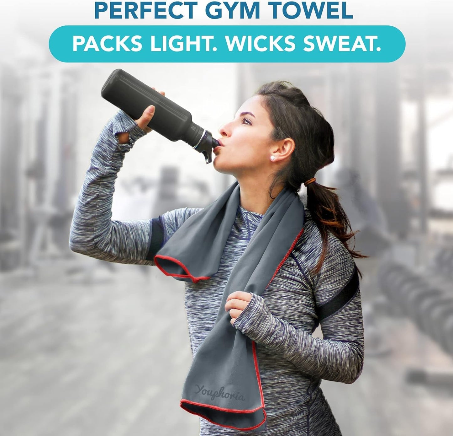 Youphoria Microfiber Travel Towel Fast Drying Lightweight - Quick Dry Towel for Camping, Beach, Backpacking, Hiking & Sport