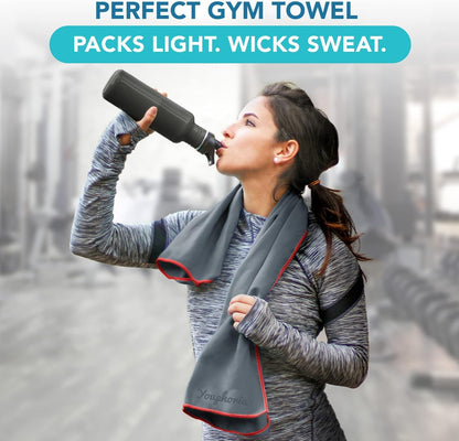 Youphoria Microfiber Travel Towel Fast Drying Lightweight - Quick Dry Towel for Camping, Beach, Backpacking, Hiking & Sport