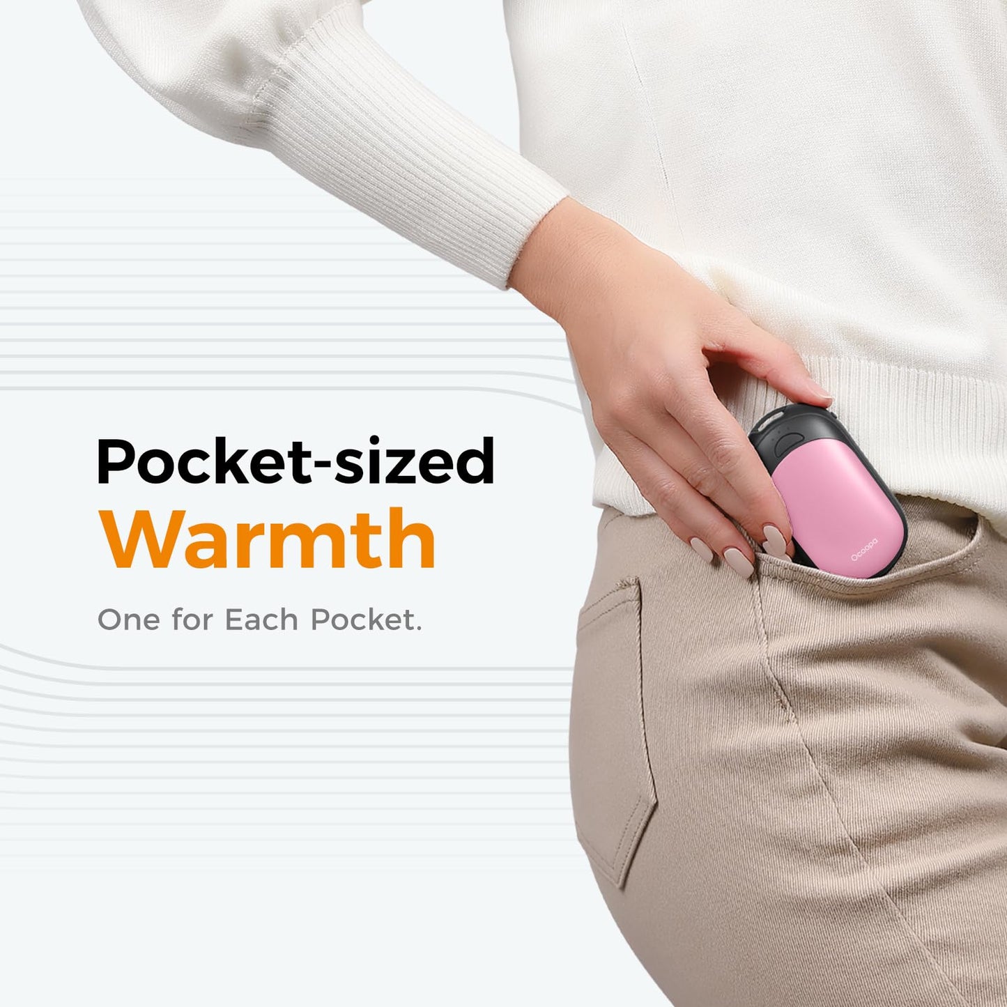 OCOOPA Magnetic Hand Warmers Rechargeable 2 Pack, AI Electric Handwarmers, Fast Heating, 3-Settings, UL Certified, Portable Heater, Gloves Fitting, Travel Essentials, Gifts Women Men, UT3 Lite