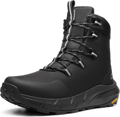 NORTIV 8 Men's Wide Winter Boots Grip on Snow Ice | Insulated Waterproof Lightweight Comfortable Hiking Outdoor Boots Snowgrade