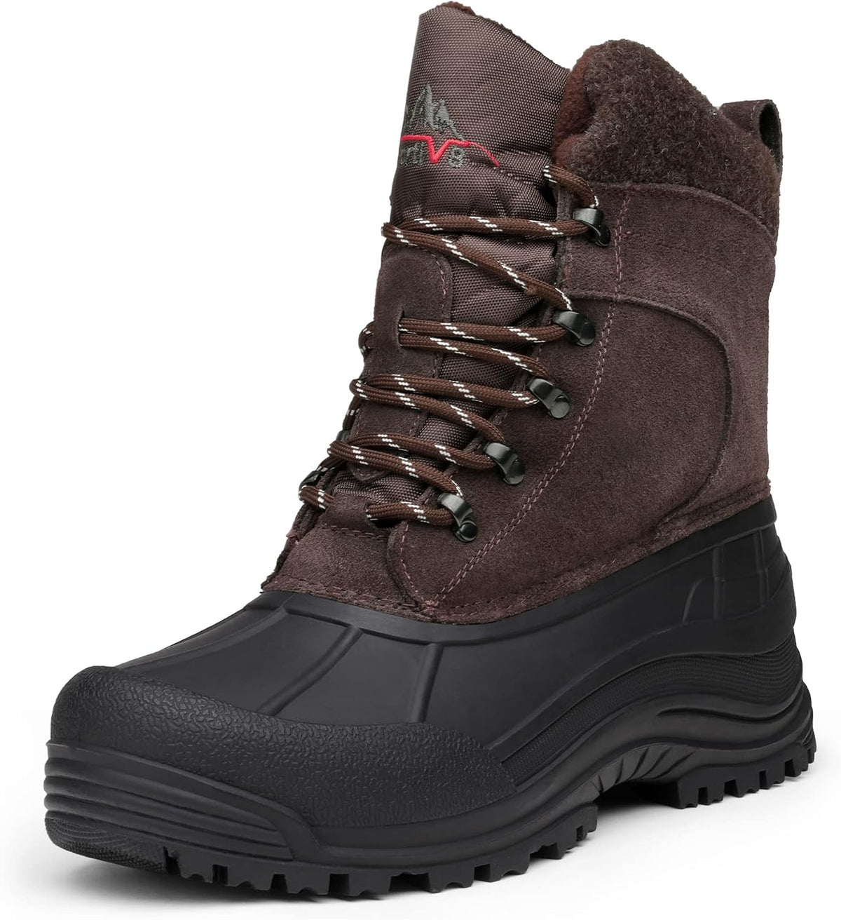 NORTIV 8 Men's Insulated Waterproof Winter Snow Boots TERREY | Sealed Build Keeps Feet Dry; Toe Cap Guards against Impacts; Rubber Outsole Boosts Grip