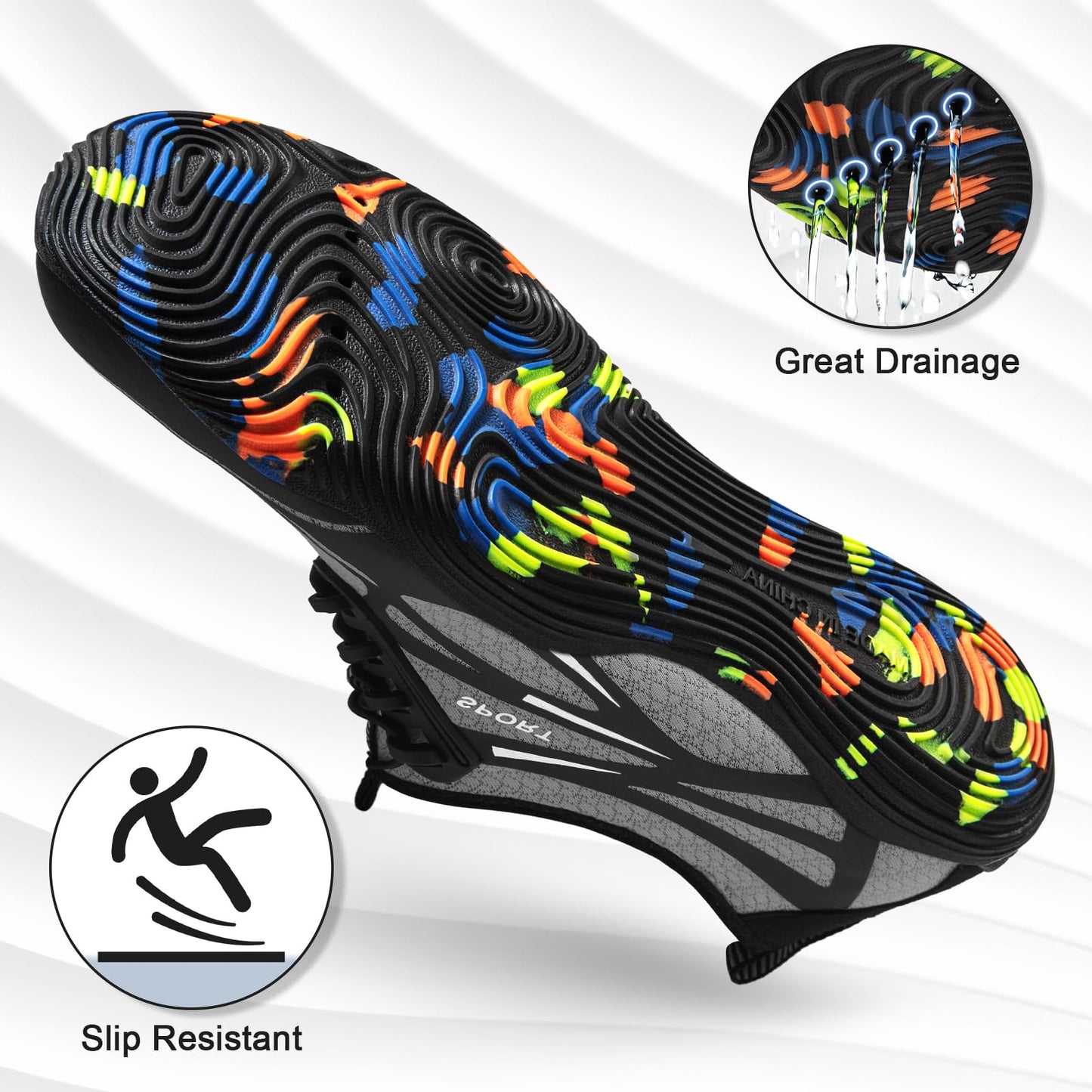 ATHMILE Water Shoes for Men Women River Shoes Adult Swim Beach Lake Pool Aqua Socks Barefoot Quick Dry for Hiking Surfing Kayaking Size