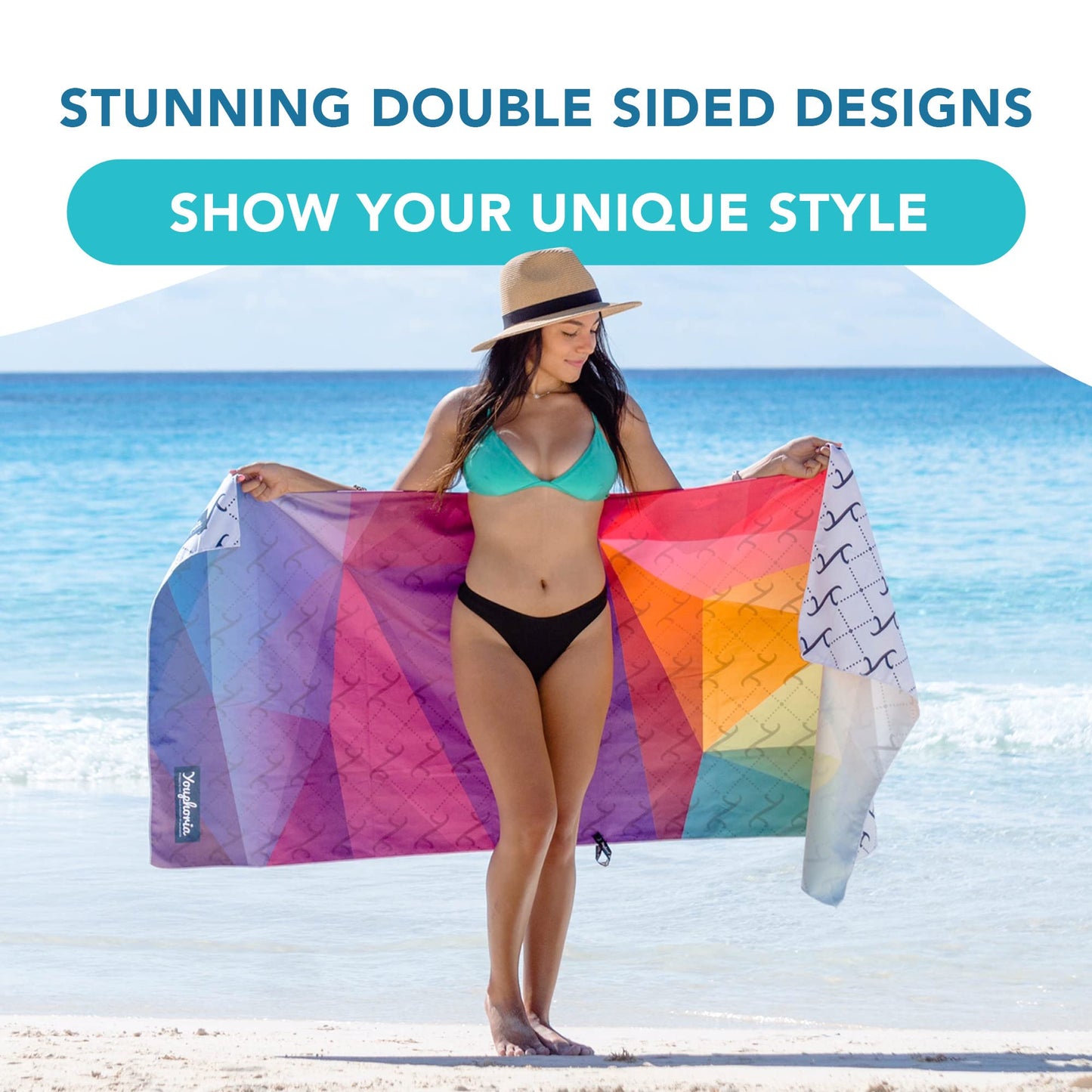 Youphoria Microfiber Travel Towel Fast Drying Lightweight - Quick Dry Towel for Camping, Beach, Backpacking, Hiking & Sport