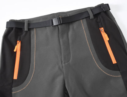 TBMPOY Men's Snow Ski Hiking Pants Waterproof Winter Fleece Lined Pants Camping Skiing Ice Fishing Pants with Belt