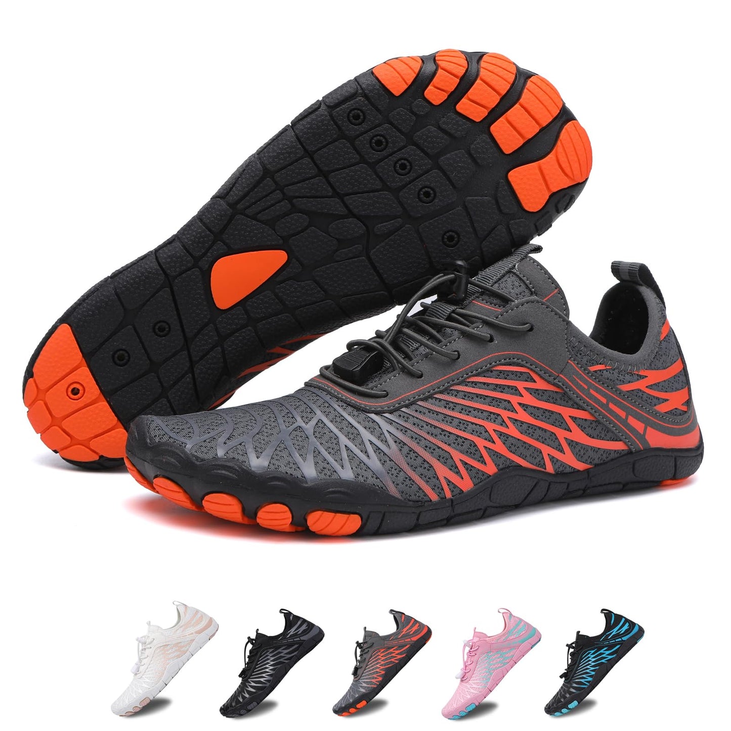 Hike Barefoot Shoes for Womens Men,Quick Dry Water Shoes,Beach Pool Aqua Swim Surf Hiking Walking Shoes,Non-Slip Athletic Footwear Wide Toe Water Shoes