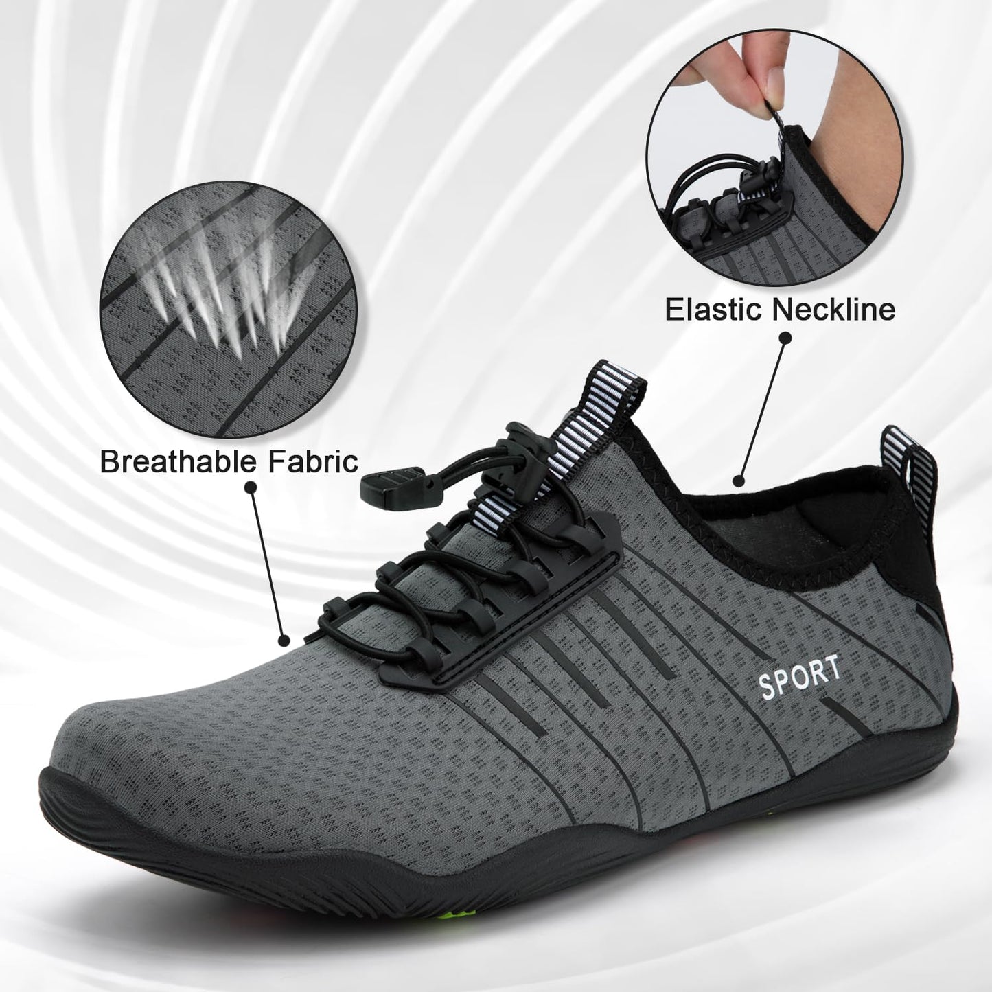 ATHMILE Water Shoes for Men Women River Shoes Adult Swim Beach Lake Pool Aqua Socks Barefoot Quick Dry for Hiking Surfing Kayaking Size