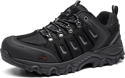 NORTIV 8 Men's Waterproof Hiking Shoes Leather | Low-Top Hiking Shoes for Outdoor Trailing Trekking Camping Walking
