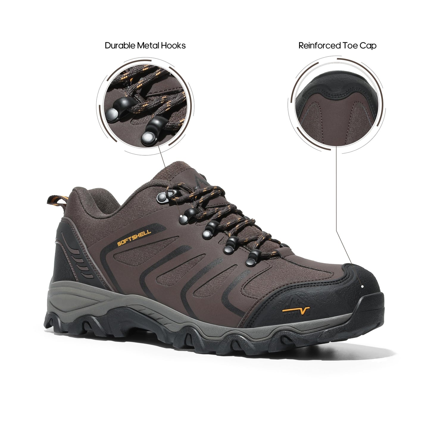 NORTIV 8 Men's Low Top Waterproof Hiking Shoes Trekking Trails Outdoor Work Shoes
