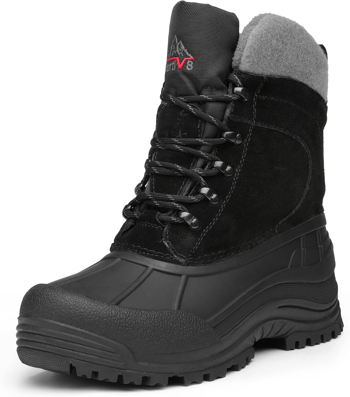 NORTIV 8 Men's Insulated Waterproof Winter Snow Boots TERREY | Sealed Build Keeps Feet Dry; Toe Cap Guards against Impacts; Rubber Outsole Boosts Grip