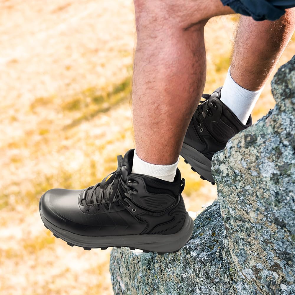 NORTIV 8 Men's Waterproof Hiking Boots Lightweight Non-Slip Outdoor Ankle Trekking Boots Expedition