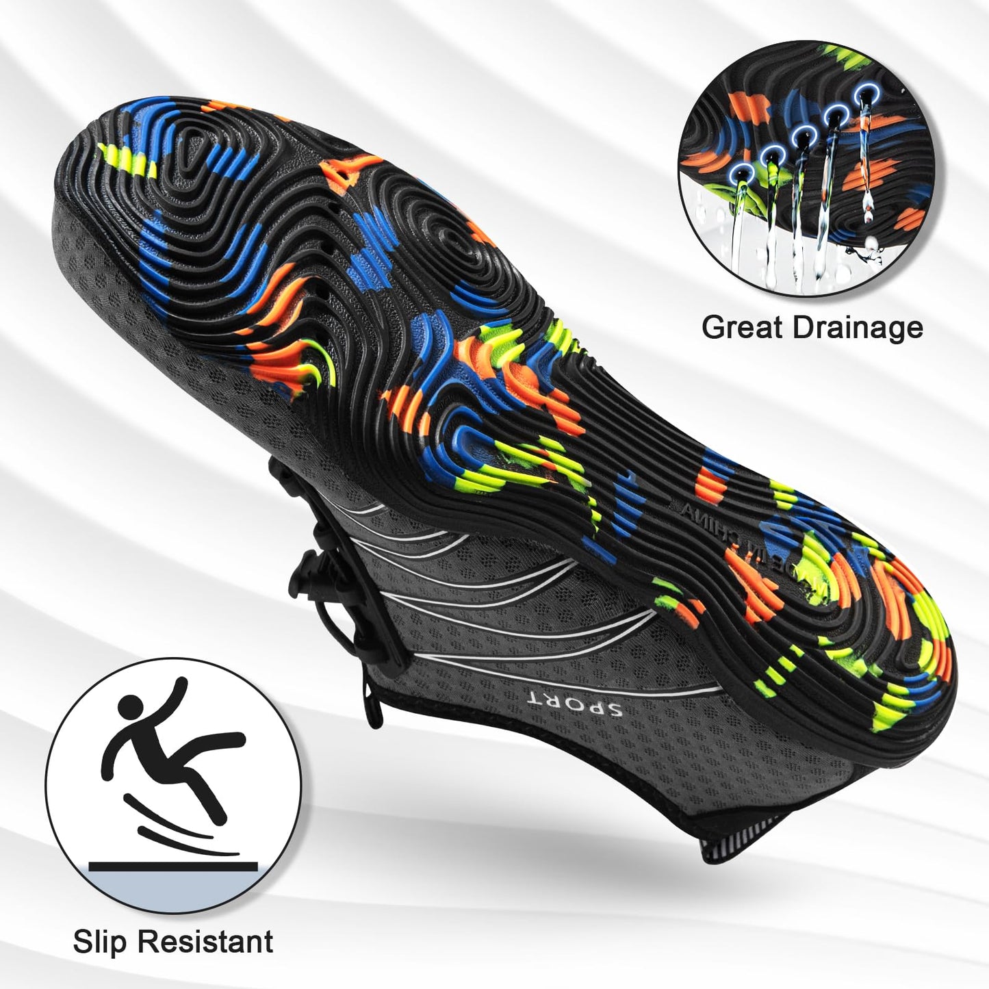 ATHMILE Water Shoes for Men Women River Shoes Adult Swim Beach Lake Pool Aqua Socks Barefoot Quick Dry for Hiking Surfing Kayaking Size