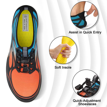 ATHMILE Water Shoes for Men Women River Shoes Adult Swim Beach Lake Pool Aqua Socks Barefoot Quick Dry for Hiking Surfing Kayaking Size