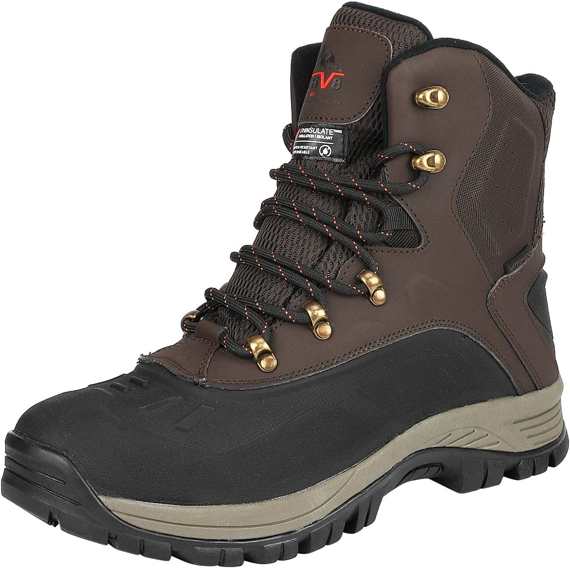 NORTIV 8 Men's Waterproof Hiking Winter Snow Boots