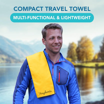 Youphoria Microfiber Travel Towel Fast Drying Lightweight - Quick Dry Towel for Camping, Beach, Backpacking, Hiking & Sport