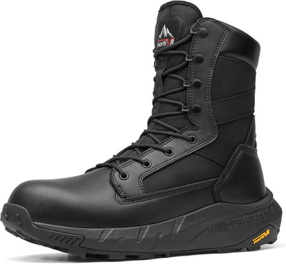 NORTIV 8 Men's Composite Toe Work Boots Side Zipper | Lightweight Side Zipper ASTM F2412-24 & ASTM F2913-24 Safety Military Boots for All-Day Comfort, Peakforce-Nano