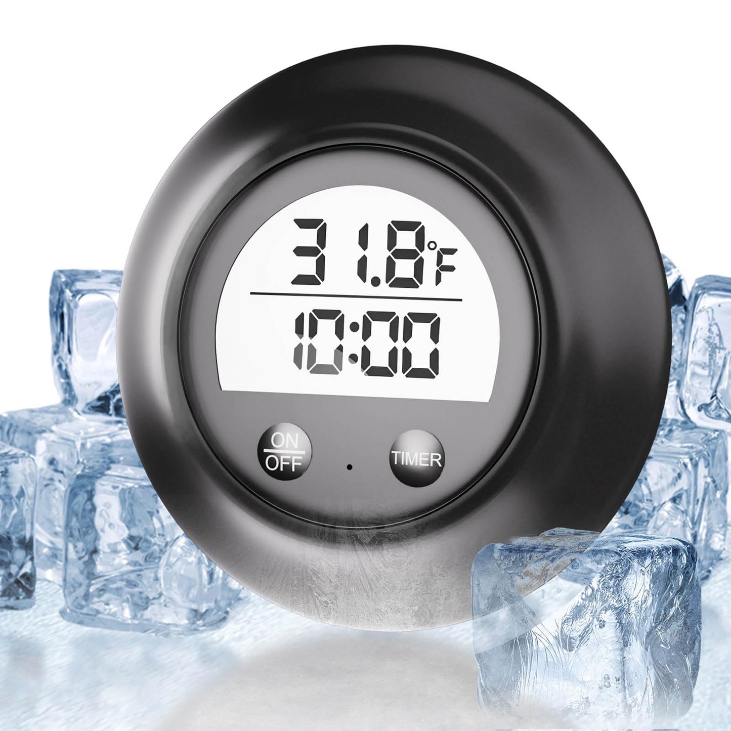Silicone Cover Ice Bath Thermometer with Timer, Waterproof Floating Cold Plunge Thermometer, Water Thermometer for Ice Bath Tub Accurate Recovery(Black)