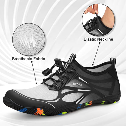 ATHMILE Water Shoes for Men Women River Shoes Adult Swim Beach Lake Pool Aqua Socks Barefoot Quick Dry for Hiking Surfing Kayaking Size