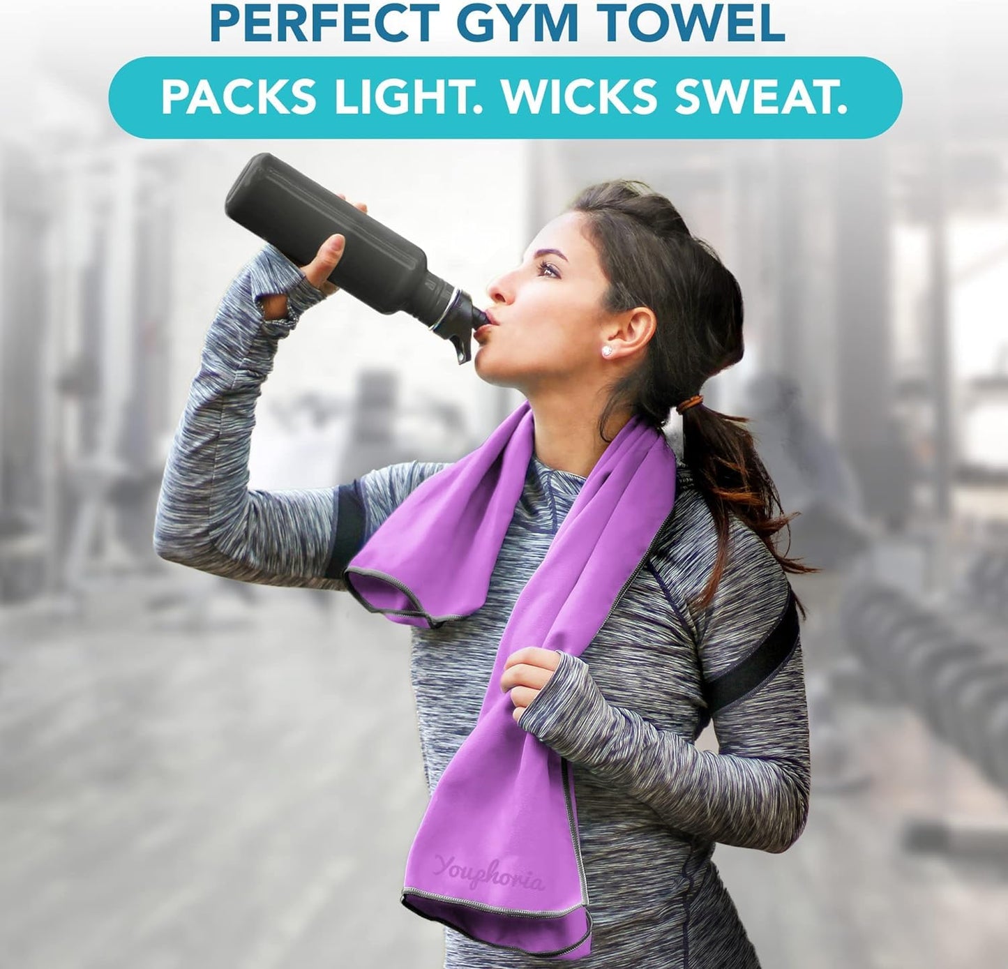 Youphoria Microfiber Travel Towel Fast Drying Lightweight - Quick Dry Towel for Camping, Beach, Backpacking, Hiking & Sport