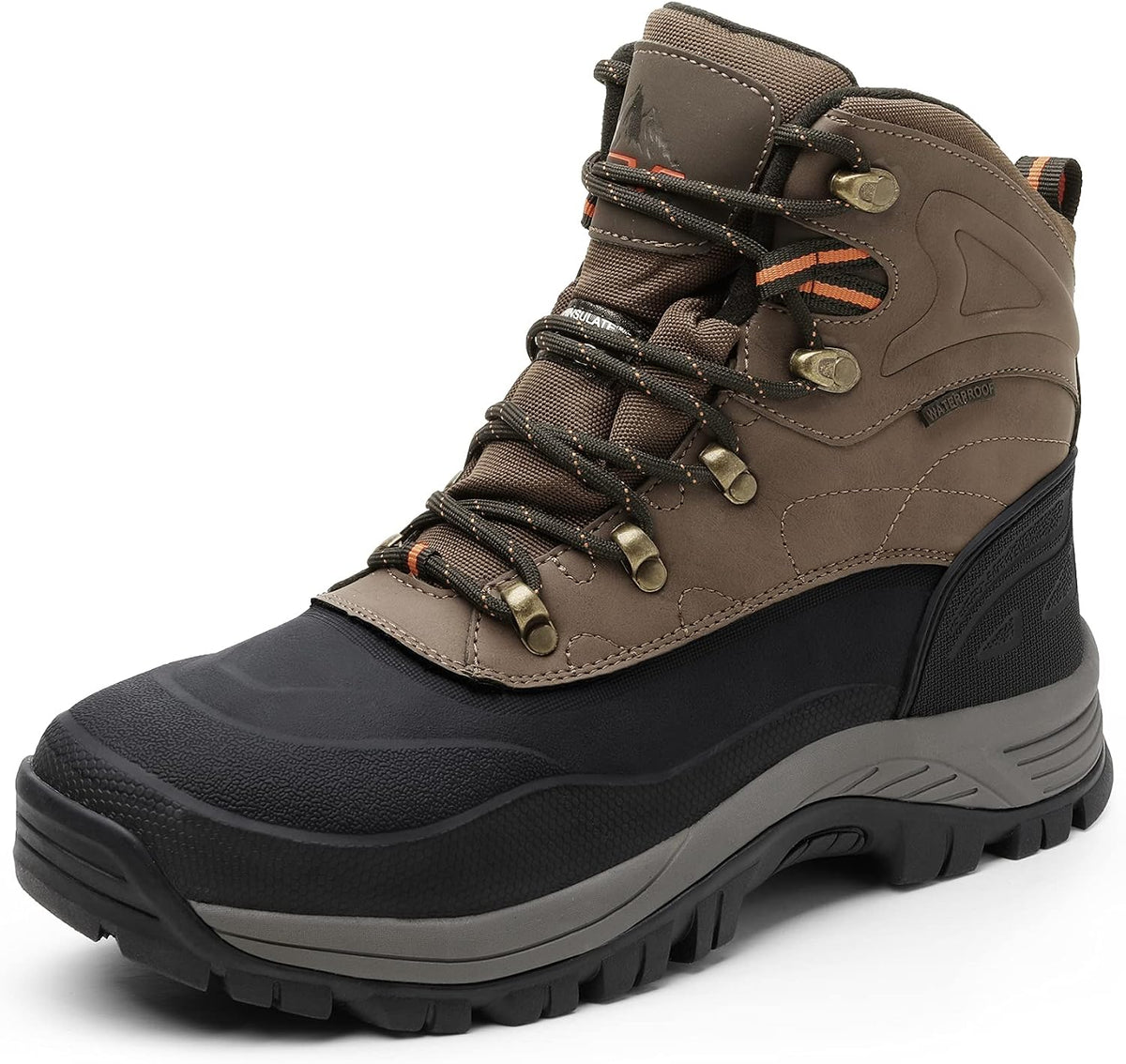 NORTIV 8 Men's Waterproof Hiking Winter Snow Boots | Insulated Construction Hunting Ski Work Boots TUNDRA