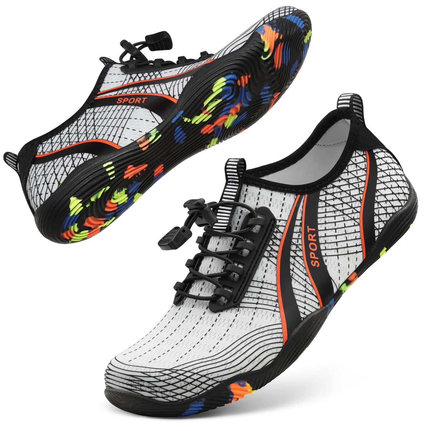 ATHMILE Water Shoes for Men Women River Shoes Adult Swim Beach Lake Pool Aqua Socks Barefoot Quick Dry for Hiking Surfing Kayaking Size