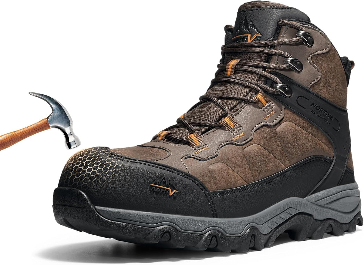 NORTIV 8 Men's Waterproof Steel Toe Work Boots | Slip Resistant ASTM-certified Safety Toe Boots for Men for Construction,Warehouse,Industrial and Daily Work,Paladin-Steel