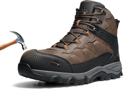 NORTIV 8 Men's Waterproof Steel Toe Work Boots | Slip Resistant ASTM-certified Safety Toe Boots for Men for Construction,Warehouse,Industrial and Daily Work,Paladin-Steel