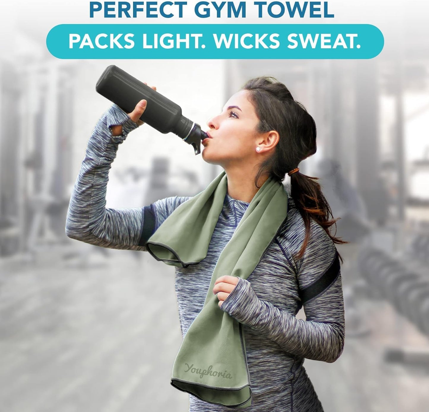 Youphoria Microfiber Travel Towel Fast Drying Lightweight - Quick Dry Towel for Camping, Beach, Backpacking, Hiking & Sport