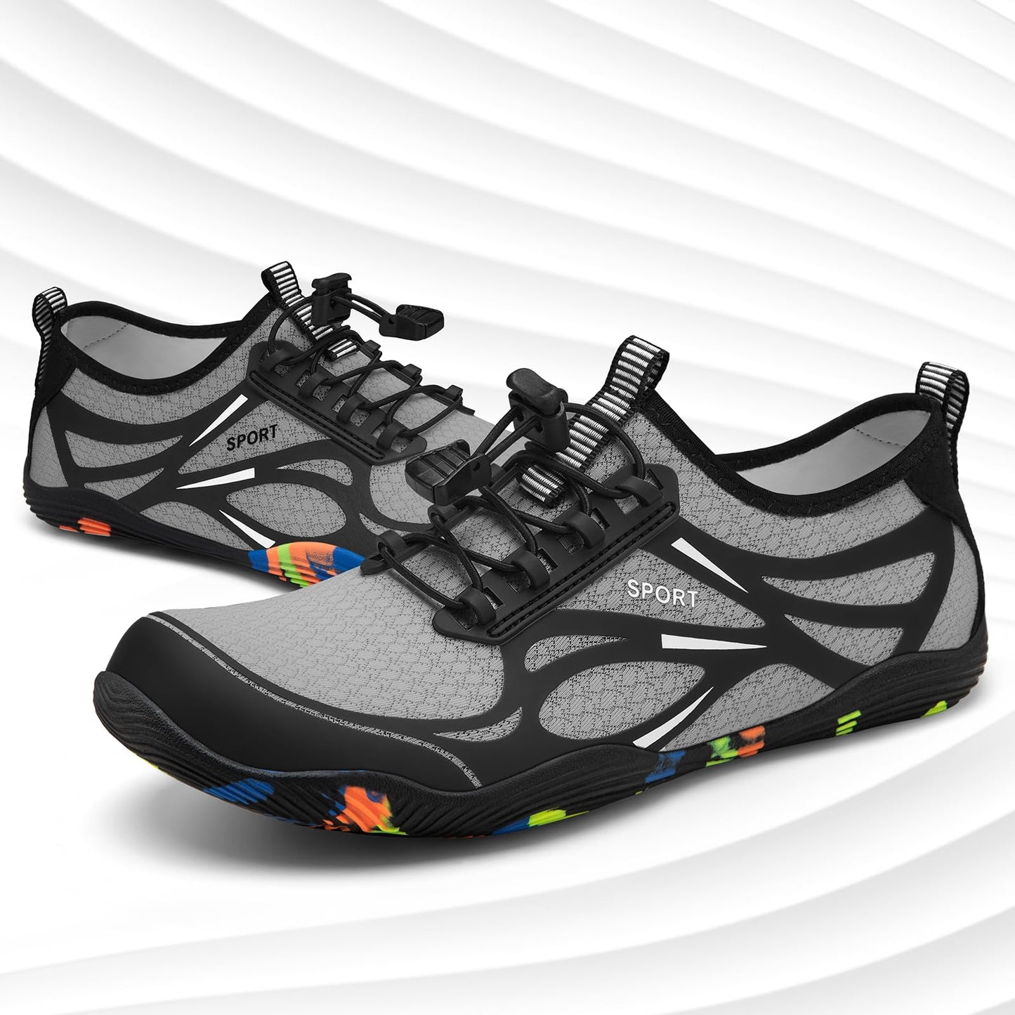 ATHMILE Water Shoes for Men Women River Shoes Adult Swim Beach Lake Pool Aqua Socks Barefoot Quick Dry for Hiking Surfing Kayaking Size