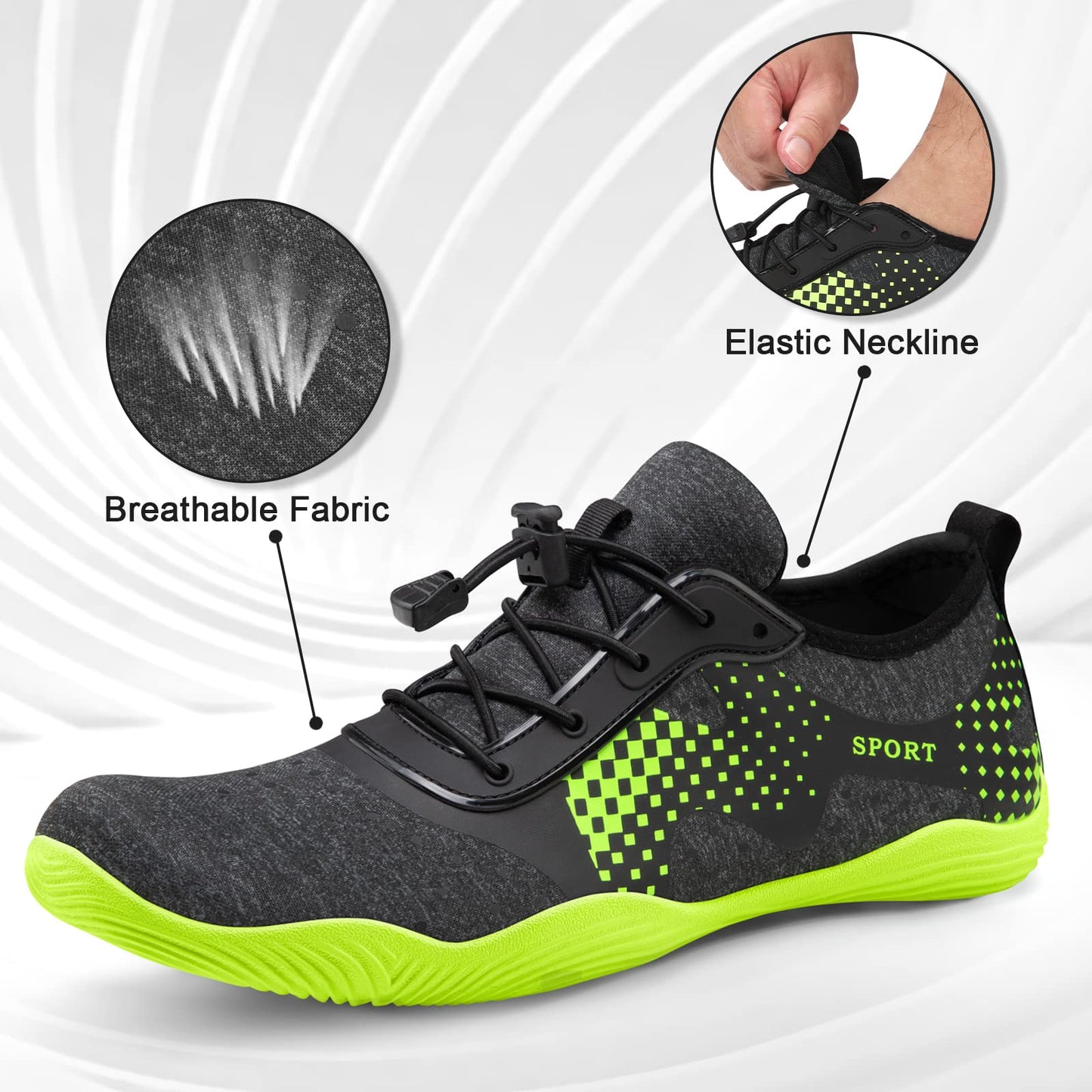 ATHMILE Water Shoes for Men Women River Shoes Adult Swim Beach Lake Pool Aqua Socks Barefoot Quick Dry for Hiking Surfing Kayaking Size