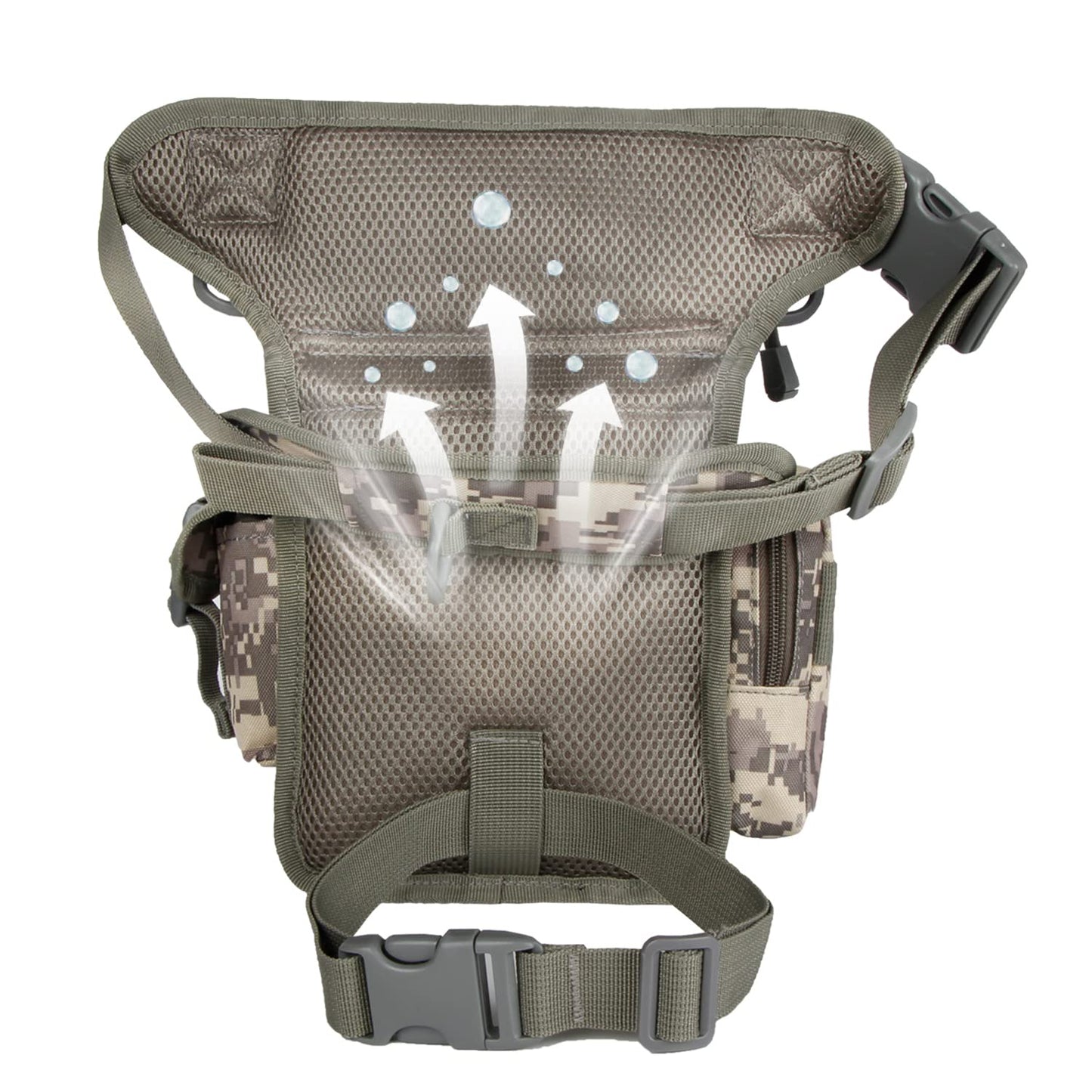 Jueachy Drop Leg Bag for Men Tactical Metal Detecting Thigh Pack with Water Bottle Pouch