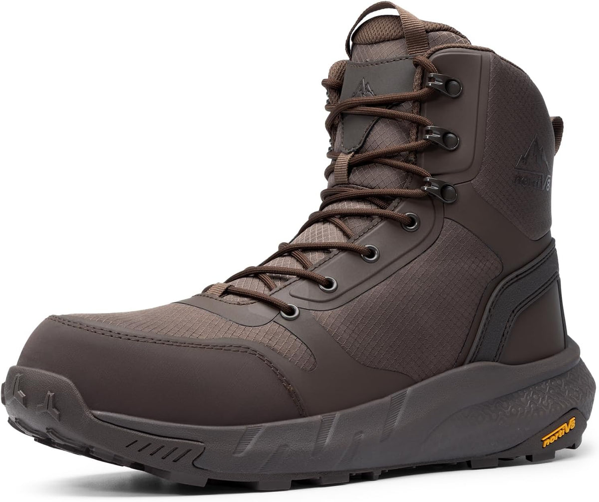 NORTIV 8 Men's Composite Toe Work Boots Lightweight | ASTM F2412-24 & ASTM F2913-24 Safety Boots with Side Zipper for Construction & Warehouse, Metrostrike-Nano