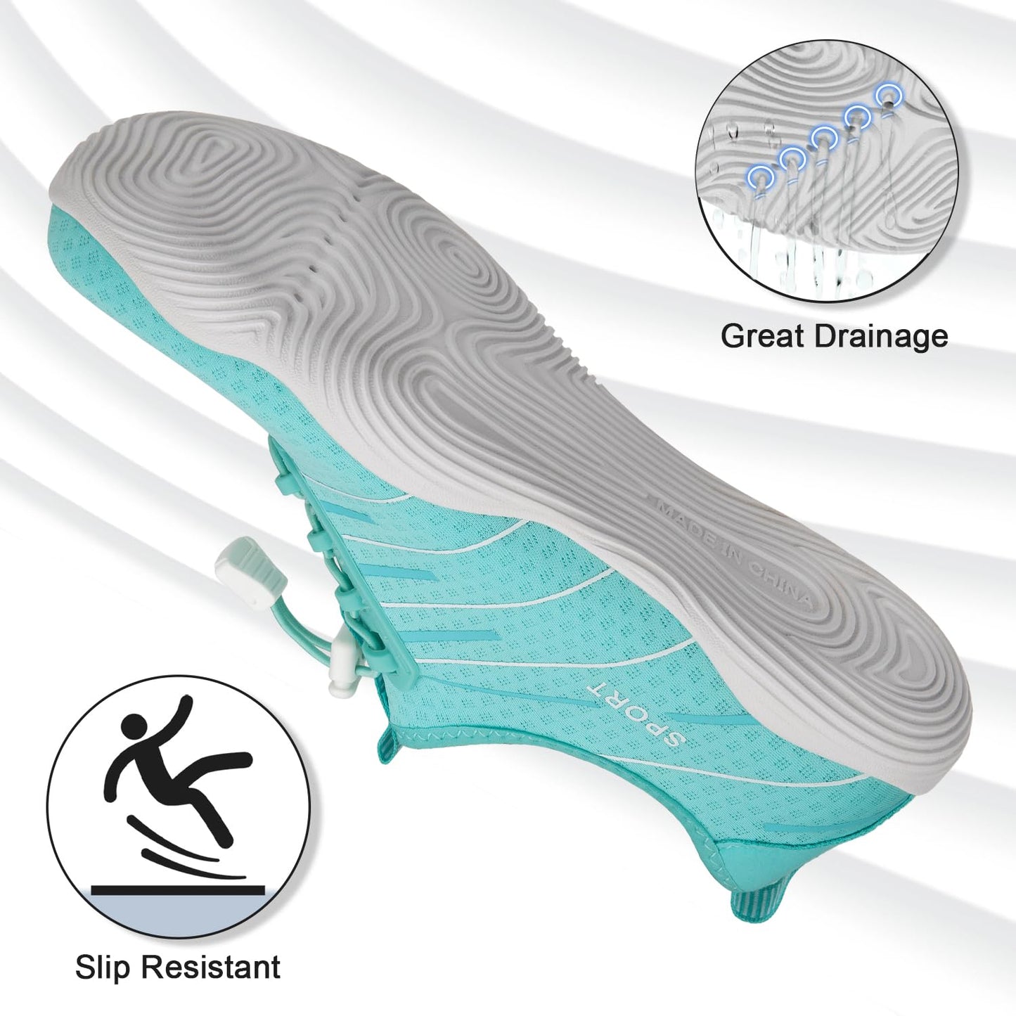 ATHMILE Water Shoes for Men Women River Shoes Adult Swim Beach Lake Pool Aqua Socks Barefoot Quick Dry for Hiking Surfing Kayaking Size