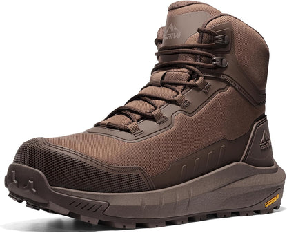 NORTIV 8 Men's Composite Toe Work Boots Slip Resistant | ASTM F2413-24 Safety Work Boots with Zipper Lightweight Comfort for all-day work for Warehouse Construction, Terrascope-nano