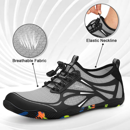 ATHMILE Water Shoes for Men Women River Shoes Adult Swim Beach Lake Pool Aqua Socks Barefoot Quick Dry for Hiking Surfing Kayaking Size