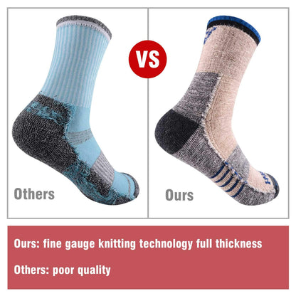 FEIDEER Men's Hiking Walking Socks, Multi-pack Wicking Cushioned Outdoor Recreation Quarter Crew Socks
