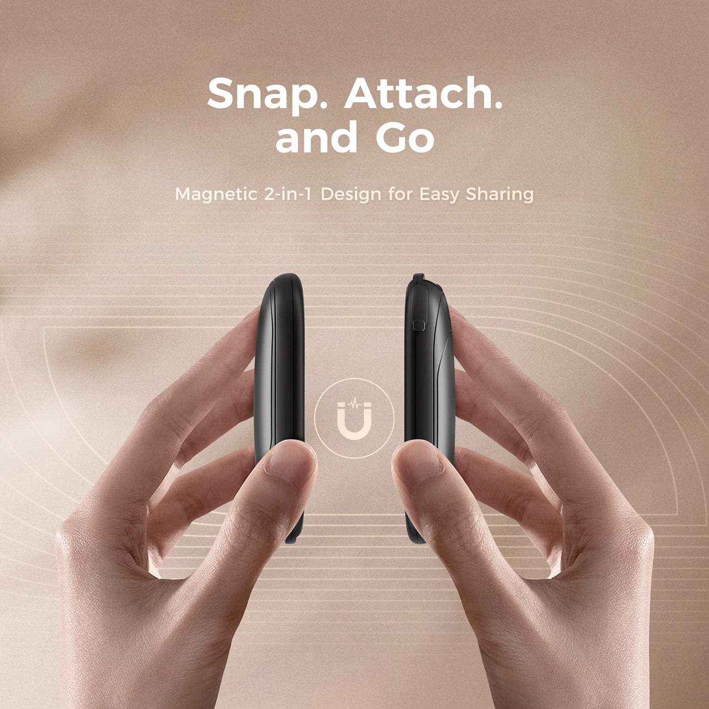 OCOOPA Magnetic Hand Warmers Rechargeable 2 Pack, AI Electric Handwarmers, Fast Heating, 3-Settings, UL Certified, Portable Heater, Gloves Fitting, Travel Essentials, Gifts Women Men, UT3 Lite