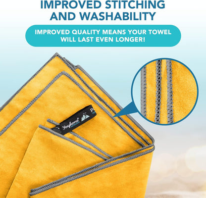 Youphoria Microfiber Travel Towel Fast Drying Lightweight - Quick Dry Towel for Camping, Beach, Backpacking, Hiking & Sport