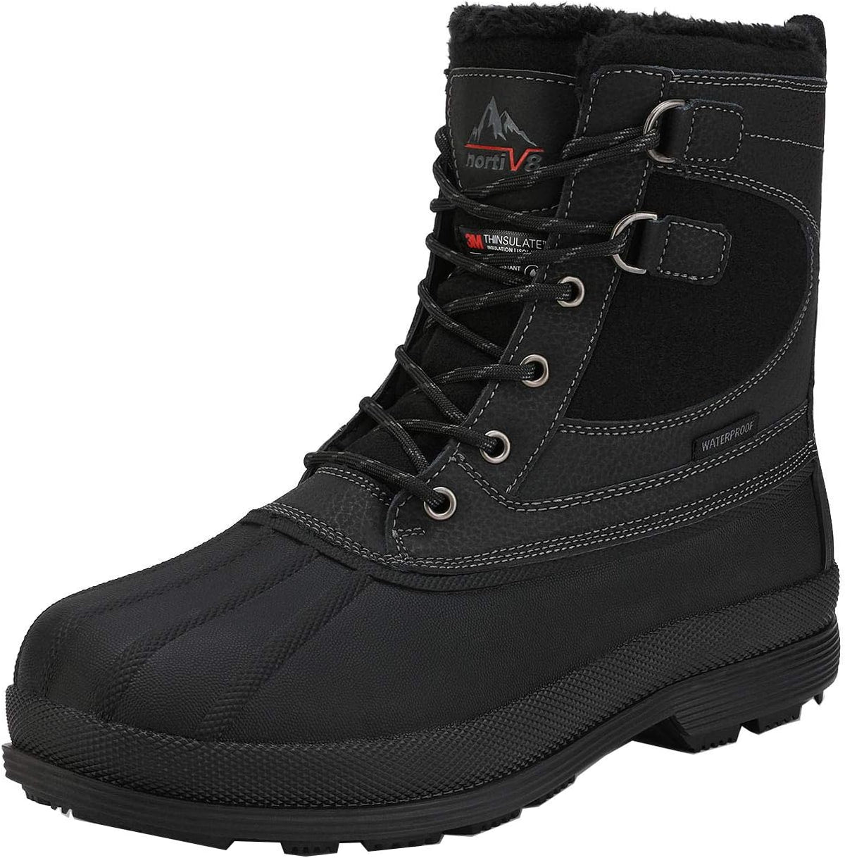 NORTIV 8 Men's Waterproof Winter Snow Boots | 200g Insulation Retains Heat to -25°F; Sealed Build Keeps Feet Dry; Rubber Outsole Boosts Grip AVENUE