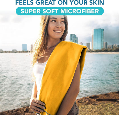 Youphoria Microfiber Travel Towel Fast Drying Lightweight - Quick Dry Towel for Camping, Beach, Backpacking, Hiking & Sport