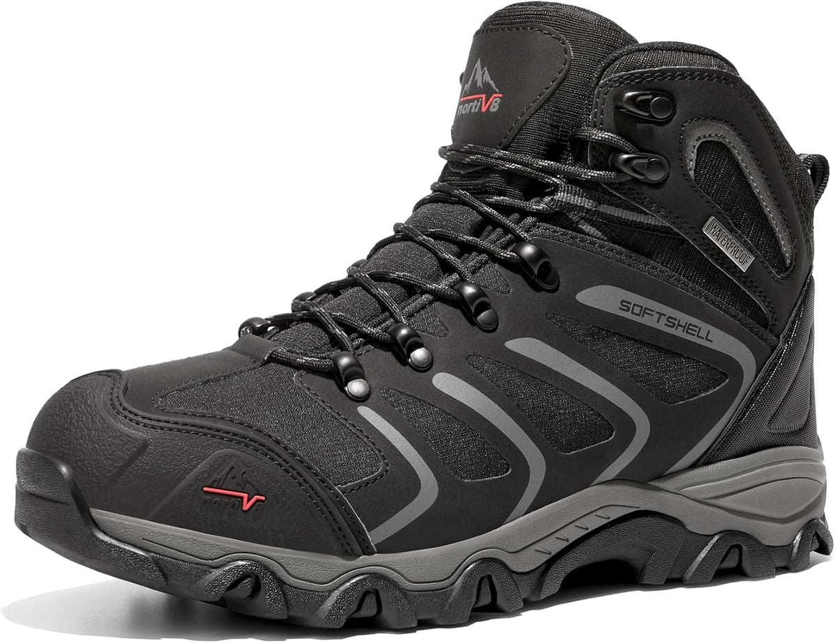 NORTIV 8 Men's Ankle High Waterproof Hiking Boots | Outdoor Lightweight Hiking Boots for Camping, Trekking and Mountaineering Armadillo