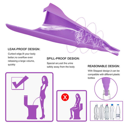 Female Urination Device,Reusable Silicone Female Urinal Foolproof Women Pee Funnel Allows Women to Pee Standing Up,Women's Urinal with Drawstring Bags is The Perfect Companion for Travel and Outdoor