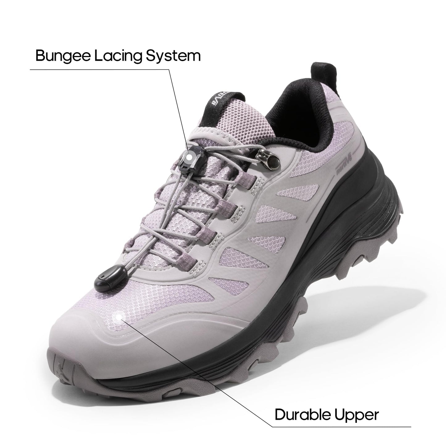 NORTIV 8 Women's Waterproof Hiking Shoes Quick Laces Outdoors Walking Trekking Camping Tennis Sneakers Canyon