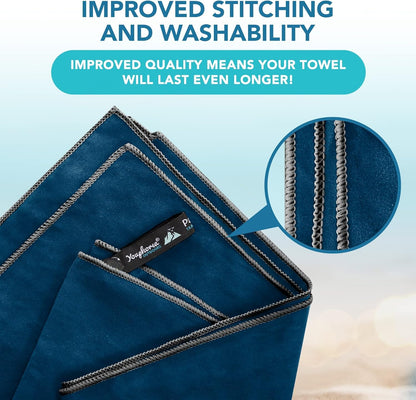 Youphoria Microfiber Travel Towel Fast Drying Lightweight - Quick Dry Towel for Camping, Beach, Backpacking, Hiking & Sport