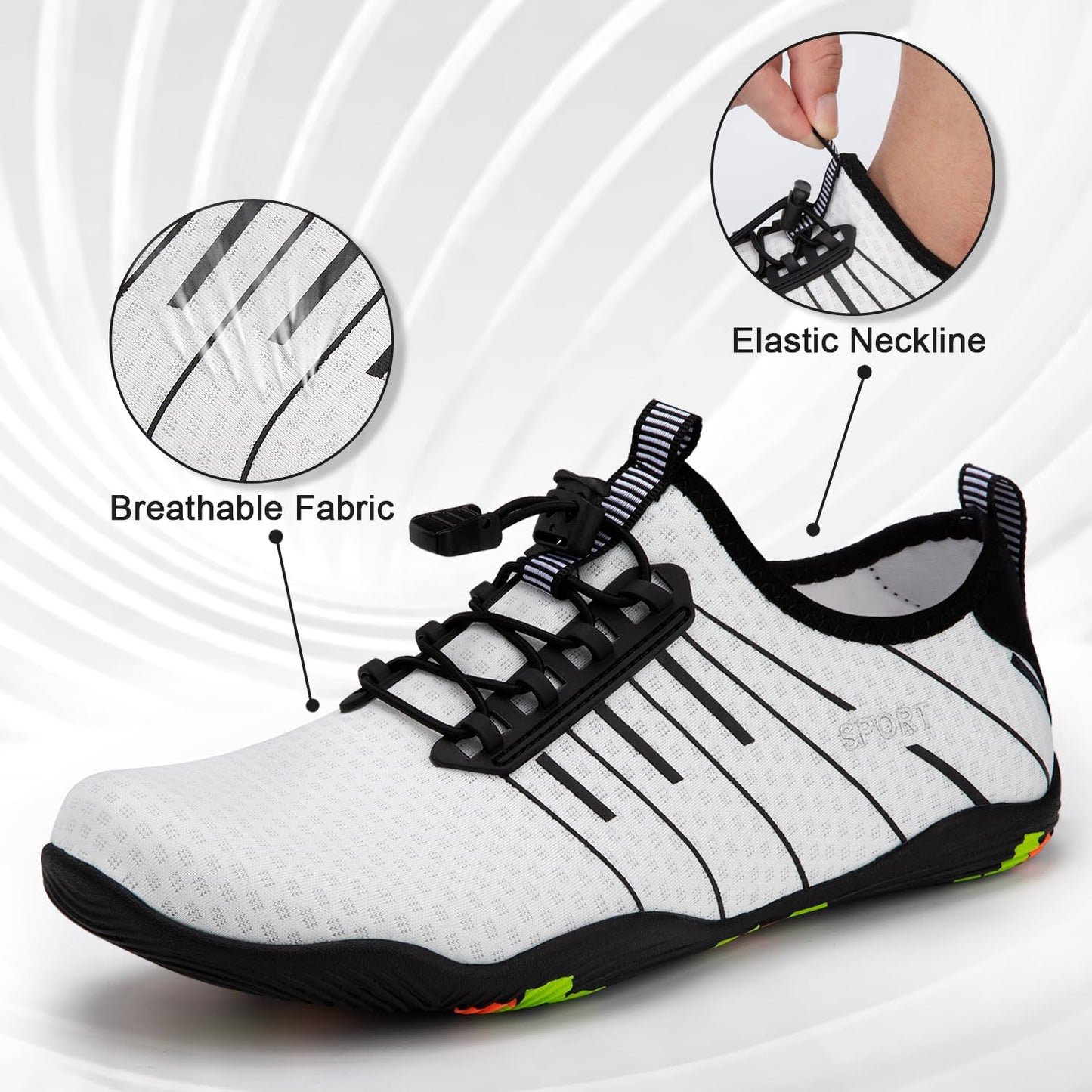 ATHMILE Water Shoes for Men Women River Shoes Adult Swim Beach Lake Pool Aqua Socks Barefoot Quick Dry for Hiking Surfing Kayaking Size